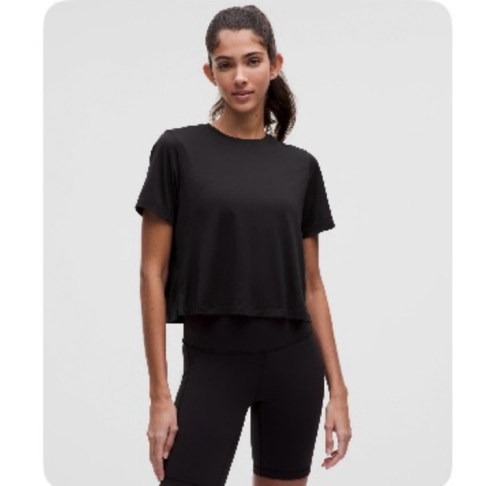 Black Ultralight Waist Length T-Shirt